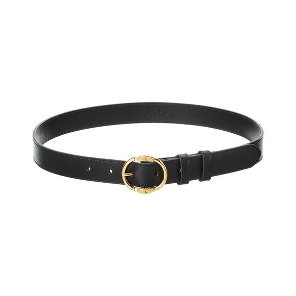 CELINE Accessories - Celine Twin Triomphe Leather Belt, Black